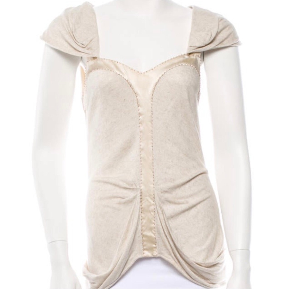 3.1 Phillip Lim Beige Draped Embellished Blouse Top